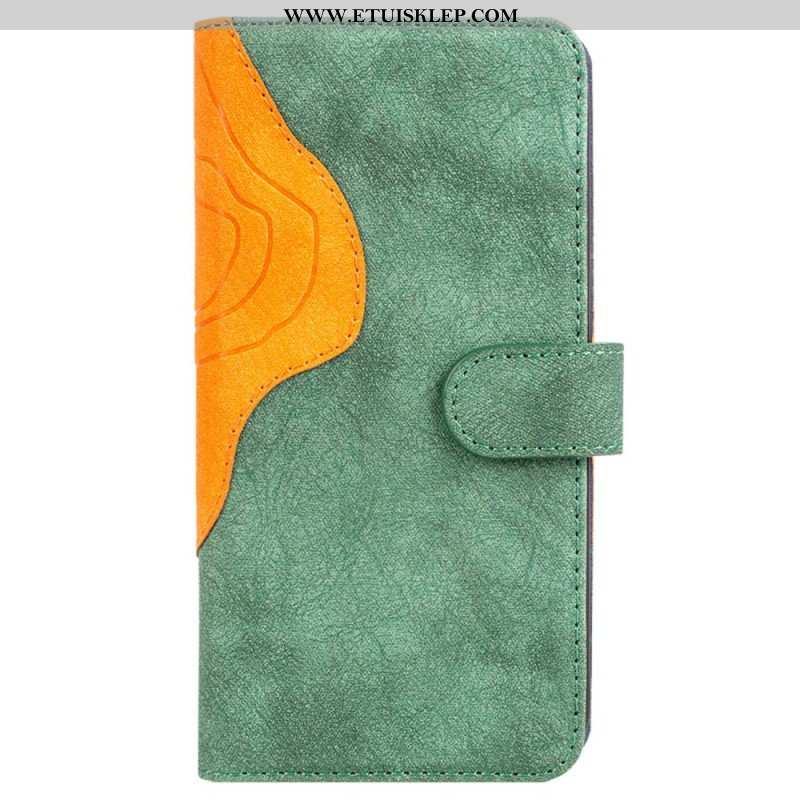 Etui Folio do OnePlus Nord 2T 5G Dwukolorowa Drewniana Tekstura
